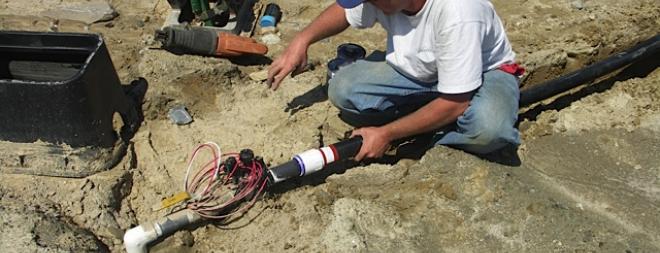 Athletic field pipe connection