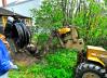 Sprinkler pipe coil before underground installation Trenchless Pipe Installation Start